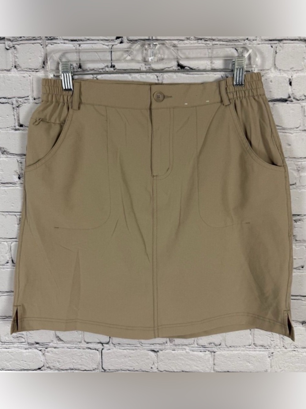 TILLEY Mini Trek Skort Skirt Tan Women Size Medium M Outdoors Sporty Casual